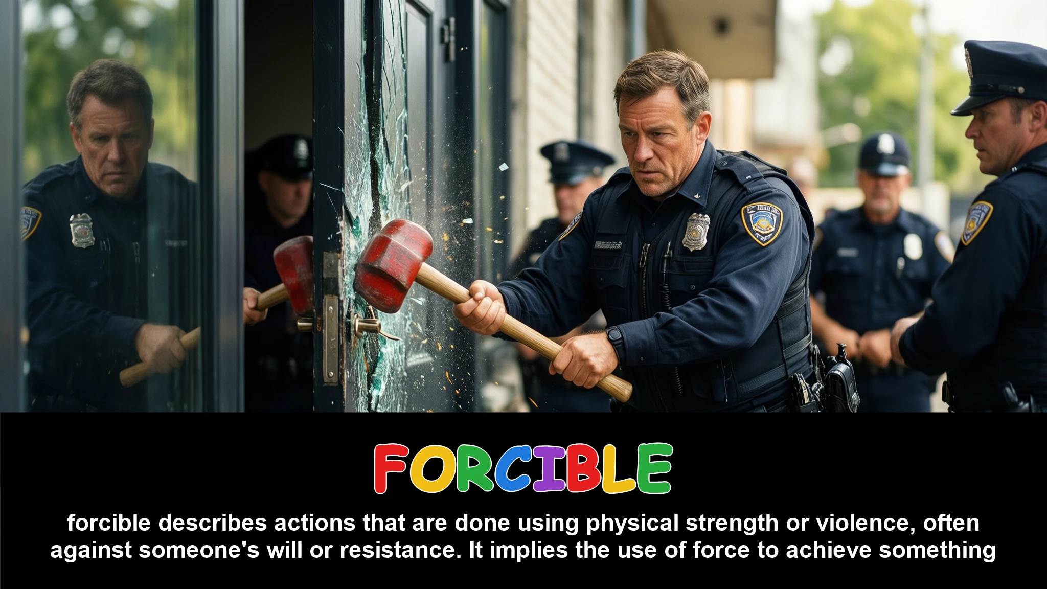 English Illustration for forcible